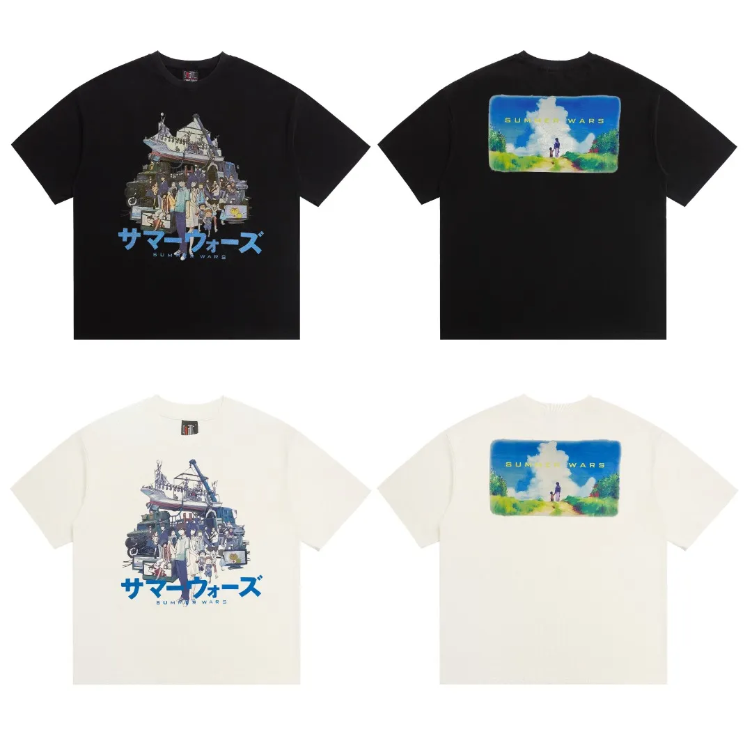 The American fashion Saint Michael Summer Wars x Geek Rules joint model anime printed short-sleeves are digitally sprayed with white ink. The fabric is breathable and the pattern is three-dimensional and clear. Fabric: Double yarn 240g Style number: S823 Size: S-M-L-XL Color: Black-off-white Price: Black P118, off-white P110